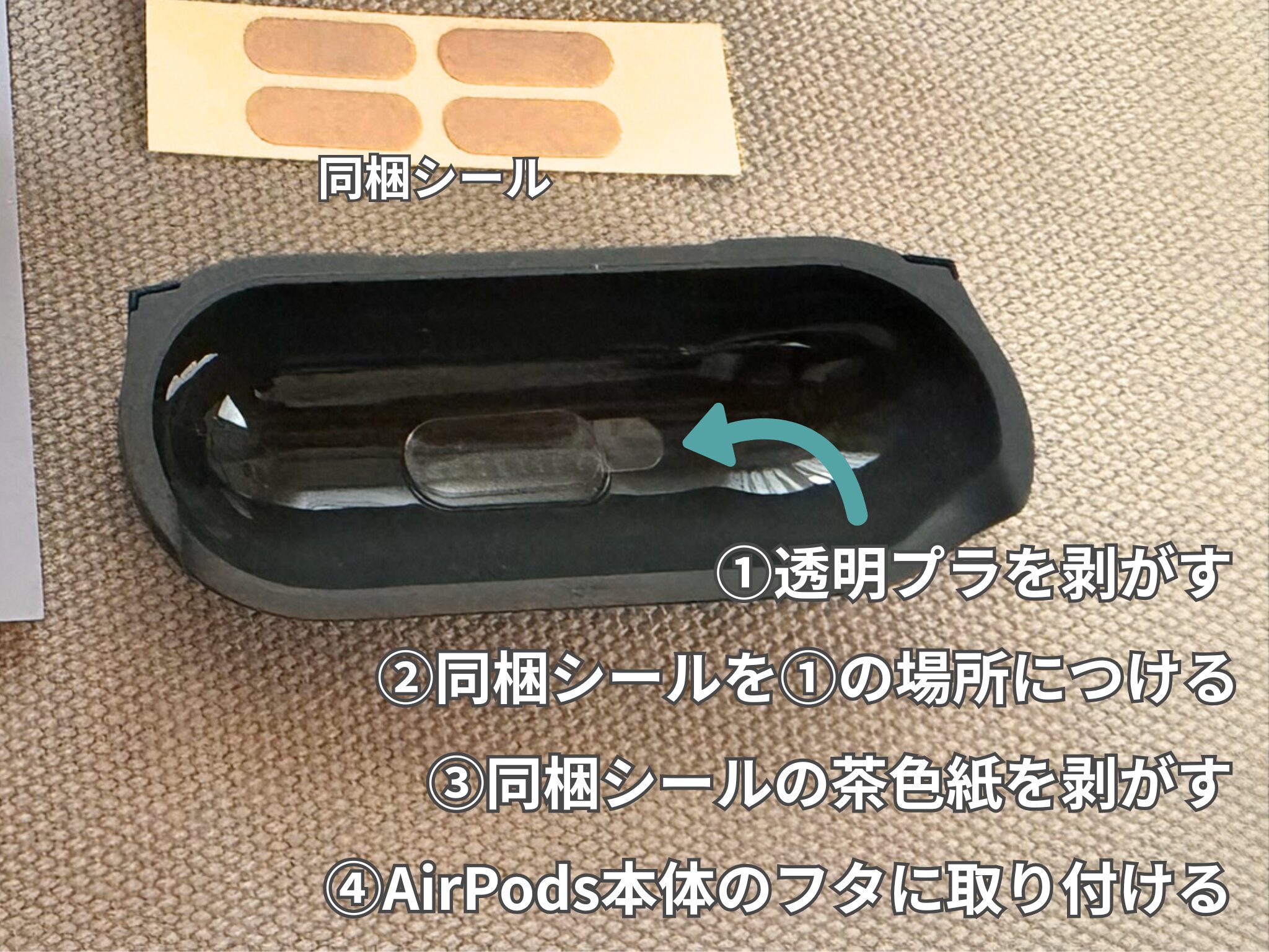 AirPodsケースの取付方